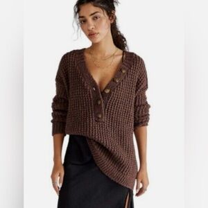 Free People Whistler Knit Henley Sweater